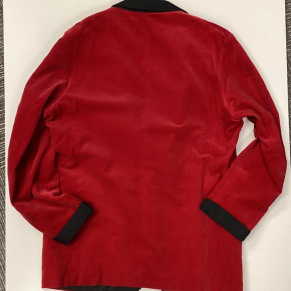 Vintage De Pinna  Mens Red Velvet Shawl Collar Smoking Tuxedo Jacket Sz 46 - Picture 3 of 5